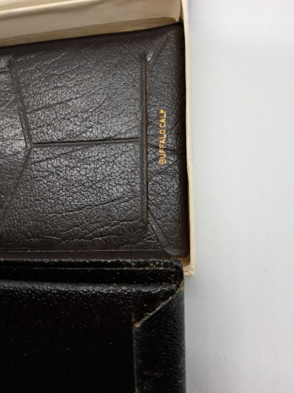 2 Buffalo Calf Wallets, New/Old Stock, Brown & Black w/Jet Swing & Original Box